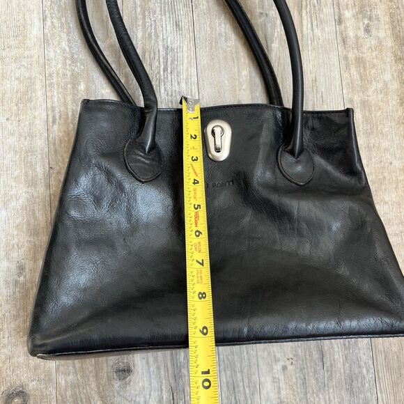 I Ponti Firenze Shoulder Bag Black Genuine Italian Leather - Picture 7 of 14